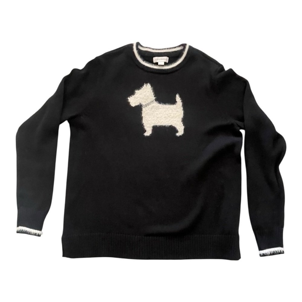 Charter Club Women's Scotty Dog Sweater Black and White size PL - Picture 2 of 8